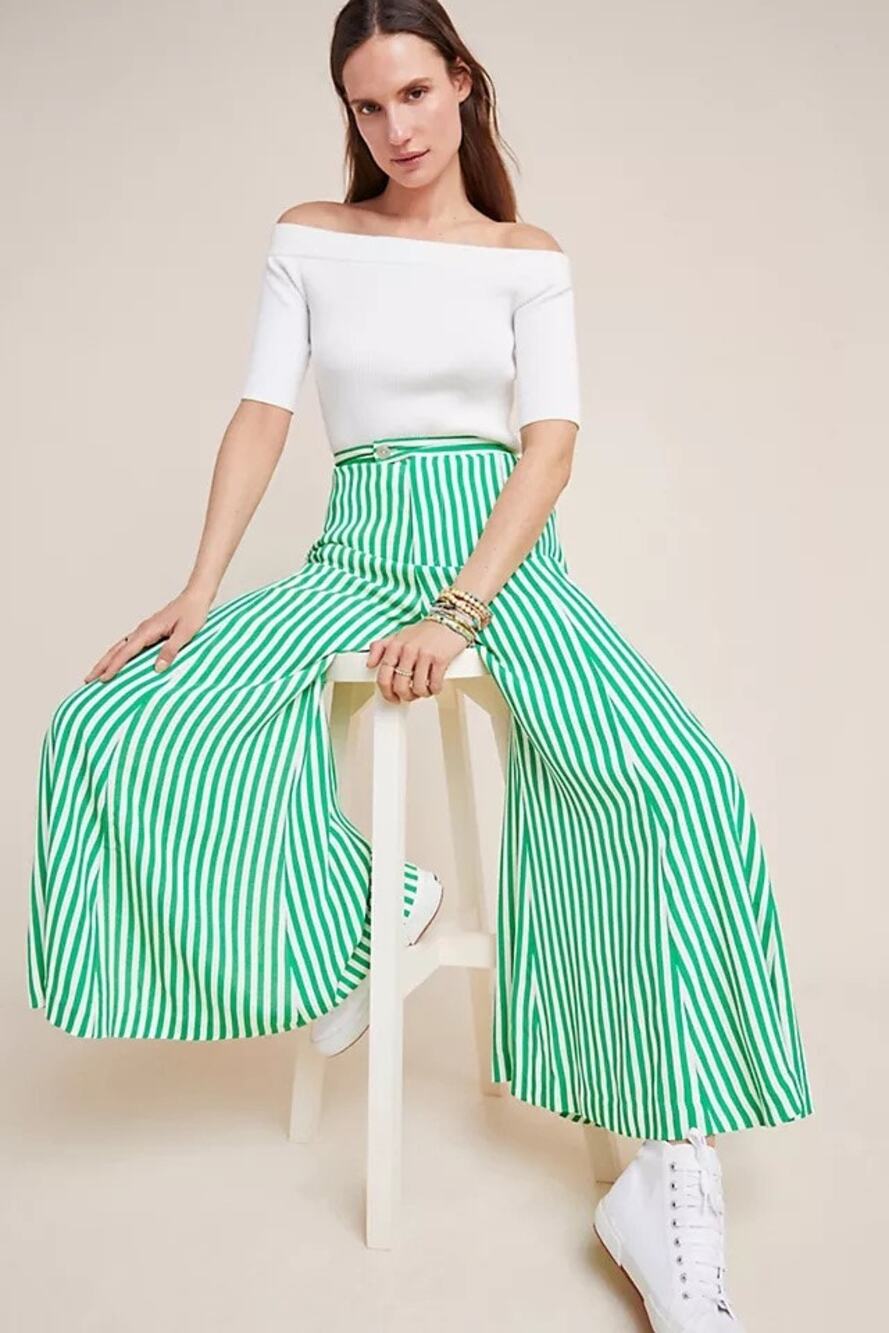 Anthropologie Mackenzie Striped Wide-Leg Pants